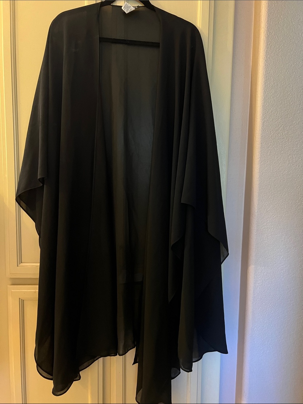 One size Maggie Barnes Black Sheer Cover-Up wrap